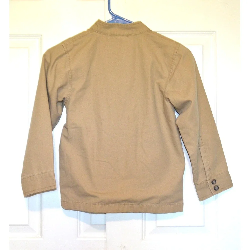 Children's Place Beige Canvas Bomber Jacket Size Small 5/6 Full Zip Nwt's